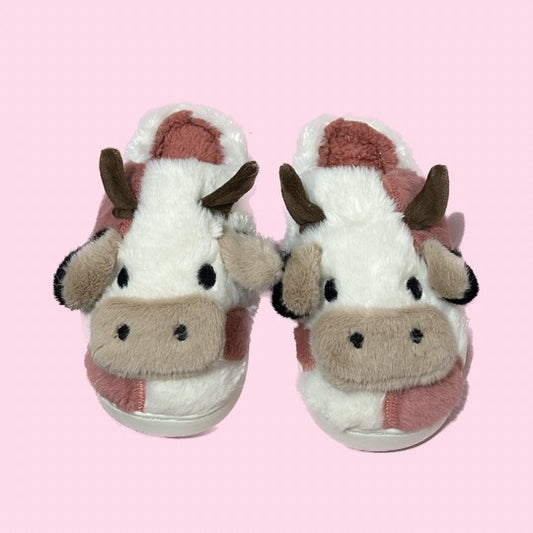 Pink Cow Slippers