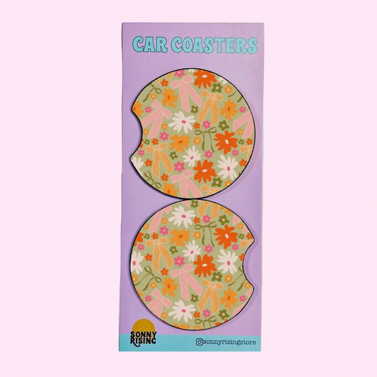 Spring Floral Bow Coasters